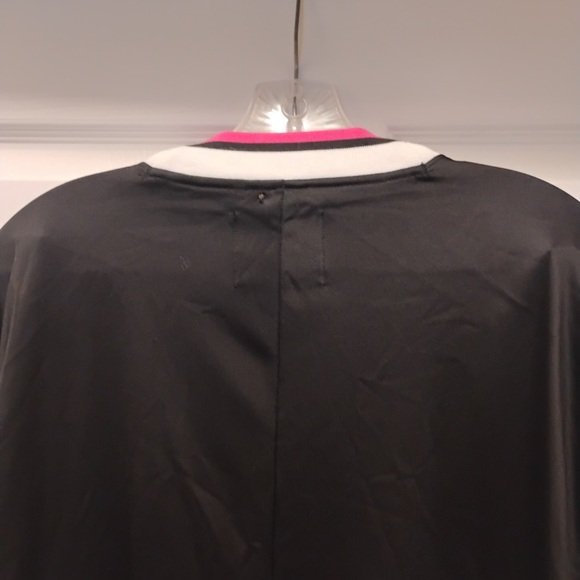 Victorias Secret Sport Black Satin Zip Up Track Jacket Varsity Vintage Size L - Picture 3 of 9